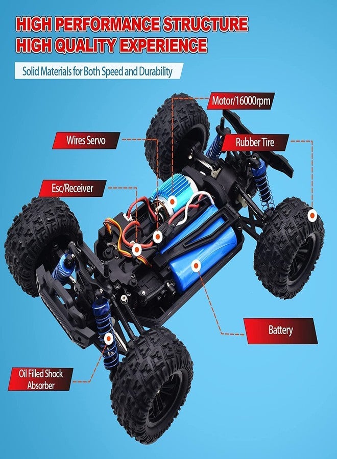 CIRBOX High Speed 45 Km/H 4Wd 2.4 Ghz Remote Control Truck 1:18 Scale Radio Controlled Off-Road Rc Car Electronic Monster Truck R/C RTR Hobby Cross-Country Car Buggy - Multicolor - Image 5